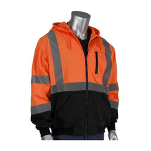 Load image into Gallery viewer, ANSI Class R3 Full-Zip Hooded Sweatshirt-Safety Orange