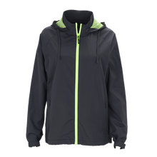 Load image into Gallery viewer, Vansport Ladies Packable Club Jacket-Dark Grey/Citron