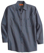 Load image into Gallery viewer, Red Kap Striped Industrial Work Shirt-Grey/Blue
