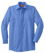 Load image into Gallery viewer, Red Kap Striped Industrial Work Shirt-Petrol Blue/Navy